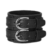 Maxbell Multi-color Double Tour PU Leather Wide Cuff Bracelet Men Accessory Black - Aladdin Shoppers