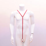 Maxbell Maxbell Sexy Men Buckle Y Shape Harness Underwear Bodysuit Clubwear Costume Red