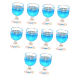 Maxbell 10x Dollhouse Drinking Water Cups Model Life Scene 1:12 Miniature Wine Glass Blue