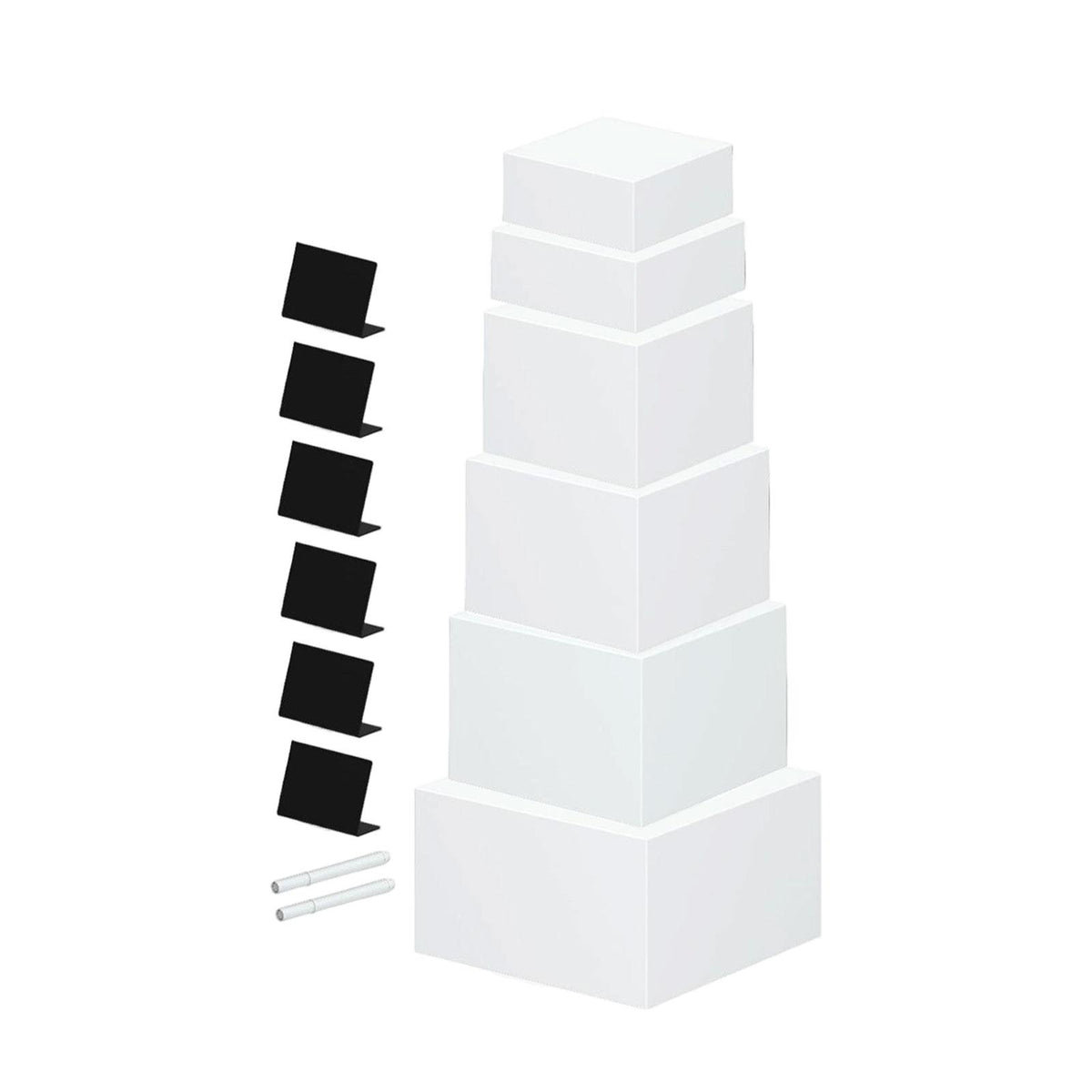 Maxbell 6x Acrylic Display Risers Buffet Riser for Collection Dessert Action Figures