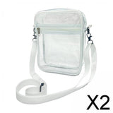 Maxbell 2xClear Crossbody Bag Clear Purse Bag for Travel Outdoor Sports Events White Small