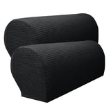 Set of 2 Waterproof Flannel Furniture Sofa Armrest Covers Black