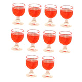 Maxbell 10x Dollhouse Drinking Water Cups Model Life Scene 1:12 Miniature Wine Glass Red