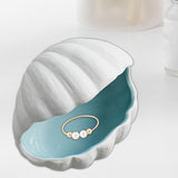 Maxbell Ceramic Jewelry Dish Small Rings Dish Holder for Vanity Living Room Entryway Seashell M