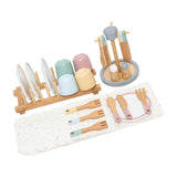 Wooden Toy Plates Dishes Role Play Forks Play Dishes for Kids for Girls Kids