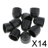 Maxbell 14x10pcs/set M10 Black Dome Bolt Nut Protection Caps Cover Hexagon Screws