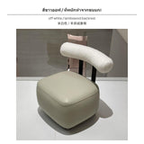 Maxbell Universal Caster Stool, Modern Accent Rolling Low support Chair for Home, Multi-supportrest Ottoman, Luxury Small Sofa Footrest, Mobile Seat for Living Room, Bedroom, Makeup or Entryway Off white