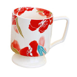 Maxbell Coffee Mug Floral Tea Cup Drinking Cup Drinking Cup for Espresso Coffee Milk red
