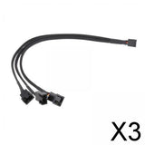 Maxbell 3x4 Pin PWM Splitter Cable Fan Power Connector 1 to 3 Way for CPU Cooling Fans
