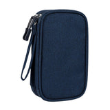 Maxbell Travel Cable Organizer Tech Accessories Pouch for Cord Data Cable Hard Disk Large Navy Blue