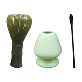 Maxbell 3Pcs Japanese Matcha Whisk Set Tea Bowl for Tea Ceremony Dining Room Bedroom green