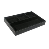 Maxbell 4 Slots Leather Tray Stationery Organizer Storage Box Pencil Holder Black - Aladdin Shoppers