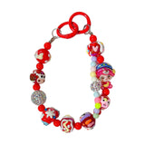 Maxbell Keychain Bag Pendant Lovely Gift DIY Decoration for Anniversary Travel Lover red