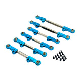 Maxbell 6Pcs RC Chassis Link Rod RC Model Vehicle Parts for P73200 P73240 1/7 RC DIY Blue