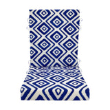 Maxbell Outdoor High Back Patio Chair Cushion Soft Chair Pad for Office Chair Garden Blue White geometry