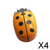 Maxbell 4xMagnetic Dry Erase Marker Holder with Ladybug Shape 2in1 for Workshop Office Yellow