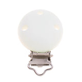 Maxbell 5 Pcs Cute Baby Pacifier Round Silicone Soother Clip Metal Holders Clasp