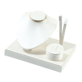Maxbell Jewelry Display Set Elegant Necklace Bust Holder for Vanity Woman Trade Show White