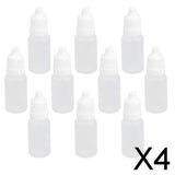 Maxbell 4x10x Empty Squeezable Dropper Bottle Screw Cap for Eye Drops Lab Liquid 10ml