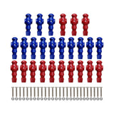 Maxbell 26 Pieces Table Soccer Men Players Repair Parts Football Machine Accessories Red Blue
