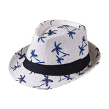 Maxbell Fedoras Sun Protection Summer Fashion Panama Hat for Vocation Hiking Holiday white
