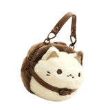 Maxbell Cat Plush Purse Funny Decorative Cartoon Handbag for Traveling Festival Work 20cmx13cmx19cm