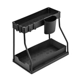 Maxbell Sink Organizer Storage Drawer L Shaped Sliding Multipurpose Sink Shelf 1pc black