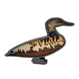 Maxbell Multilayer Carved Duck Silhouette Wood Carved Duck Silhouette for Shelf Home