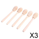 Maxbell 3x5 Pieces Wooden Honey Stirring Sticks Jam Muddler Kitchen Cooking Rods Tool