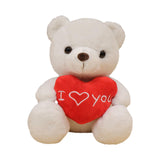 Heart Bear Stuffed Animal Valentines Day Gifts for Kids Lover Boys Girls white