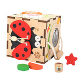 Maxbell Kids Activity Cube Wooden Sensory Toy for 1 2 3 Year Old Boys Girls Children Ladybug