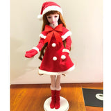 Maxbell 1/3 BJD Doll Outfit Christmas Festival Suit - Xmas Clothes Dress & Hat Gloves for Night Lolita for Dollfie Doll Party Clothing - Aladdin Shoppers