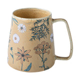 Maxbell Ceramic Coffee Mug for Home Office with Large Handle Gift Drinkware Milk Cup Daisy Without Lid