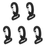 Maxbell 5 x Plastic Rotary 38mm Strap Backpack Bag Hook Clasp Clip Hanger Black
