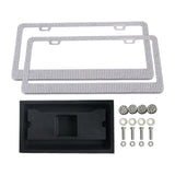 Maxbell 2x Car License Plate Frame Holder High Performance Stainless Steel Accessory White