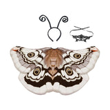 Halloween Moth Wings Costume with Headband Mask for Cosplay Party Masquerade Coffee