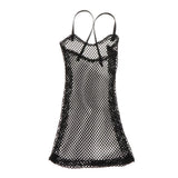 8x1/6 Mesh Strap Dress Women Clothes for 12'' Action Figure Accessories Black