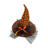 Maxbell Halloween Witch Hat Headwear for Decoration with Bowknot Photo Prop Headgear Orange
