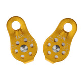 Maxbell Maxbell 2pcs 20KN Rock Climbing Arborist Tree Climb Rope Fixed Pulley Gold Yellow