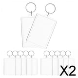 Maxbell 2x12x Photo Frame Keychains Clear Gifts with Split Ring Photo Holder Keychains