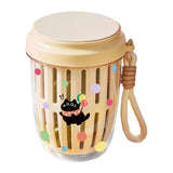 Maxbell Fruit Salad Storage Cup with Colander Food Container for Office Work Camping Yellow