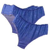 Maxbell 2xDisposable Briefs Non Woven Fabric Mid Waist Design for SPA Massage Pregnant Blue