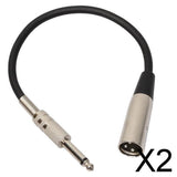 Maxbell 2x6.35 Stereo Audio Male to 3-pin XLR Male Cord for Musical Instrument Parts
