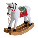 Maxbell Christmas Horse Statue Adorable Table Decoration for Garden Balcony Entrance White