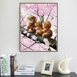 Maxbell 5D DIY Diamond Painting Cute Three Cat  with Cross Stitch Kit for Home Decor