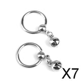 Maxbell 7x1 Pair 14G Stainless Steel Bell Charm Pendant Nipple Ring Body Piercing
