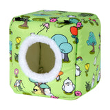 Maxbell Bird Hanging Nest Thickened Plush Shed Hut for Cockatiel Bluebirds Lovebirds Green