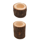 Maxbell 2pcs Tree Stump Wooden Candle Holder Tea Light Holder for Wedding Decor