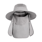 Maxbell Outdoor Sun Hat Foldable Breathable Mesh for Travel Mountaineering Gardening Light Gray
