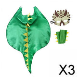 Maxbell 3xDragon Clothing Trick or Treating Cape Cosplay Cartoon for Halloween Gifts Green
